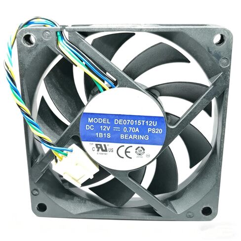 DE07015T12U 70x70x15mm DC 12V 8.4W 0.7A 7015 7cm 4-Wire high Airflow case Fan in Kuwait