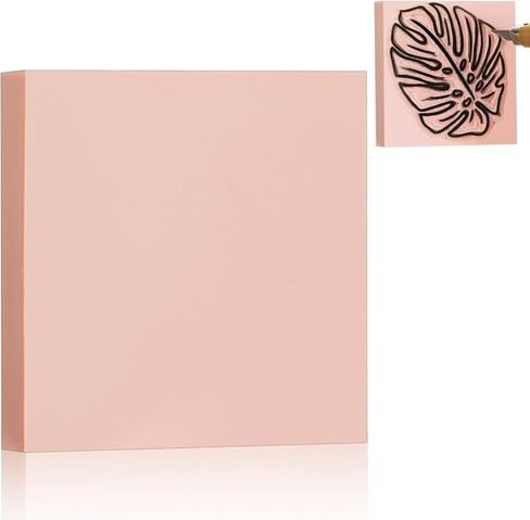 Frienda 24 Pcs 2" x 2" Pink Rubber Carving Blocks Linoleum Blocks for Printmaking, Stamp Making, DIY Crafting, Scrapbook, Painting, Soft and Easy to Carve in Kuwait