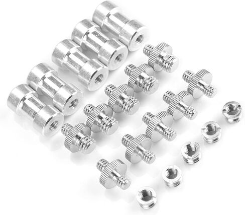 Versatile 20pcs 1/4 to 3/8 Male Female Converter Threaded Adapter Screws Set for Camera Flash Light Stand, High Strength Metal, 5 X 5 X " in Kuwait
