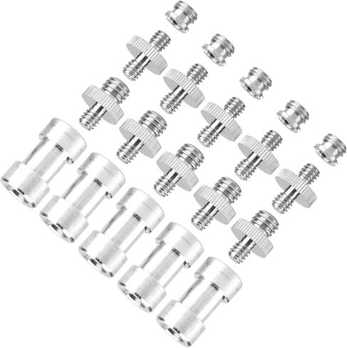 Versatile 20pcs 1/4 to 3/8 Male Female Converter Threaded Adapter Screws Set for Camera Flash Light Stand, High Strength Metal, 5 X 5 X " in Kuwait