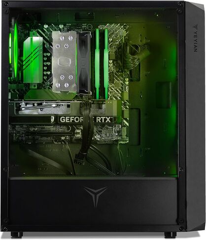 YEYIAN Gaming Desktop PC, AMD Ryzen 5 8400F 4.7 GHz, RTX 5060 Ti 8GB GDDR7, 1TB NVMe SSD, 32GB DDR5 6000 MHz, 650W 80+ Gold, Windows 11 Home, Model YPA-TA84F0C-56T1N in Kuwait