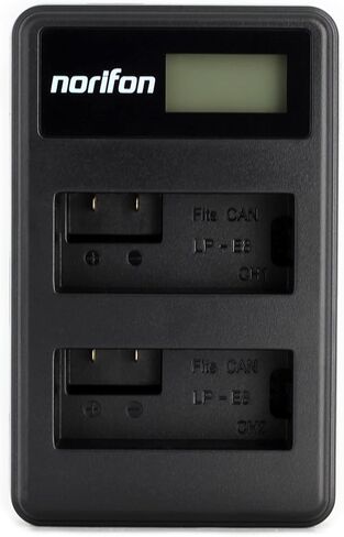 Norifon LP-E8 Dual Channel LCD USB Charger for Canon EOS 550D, EOS 600D, EOS 650D, EOS 700D, EOS Kiss X4, X5, X6i, EOS Rebel T2i, EOS Rebel T3i, EOS Rebel T4i, Rebel T5i Camera and More in Kuwait
