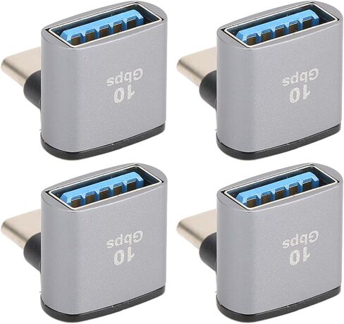Right Angle USB C to USB Adapter, 10Gbps High Speed A to Type C Male Adapter with PVC Shell, for Phone Laptop Notebook Desktop Tablet in Kuwait