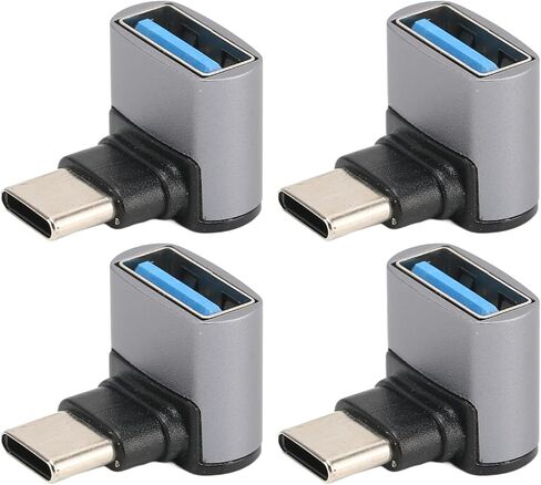 Right Angle USB C to USB Adapter, 10Gbps High Speed A to Type C Male Adapter with PVC Shell, for Phone Laptop Notebook Desktop Tablet in Kuwait
