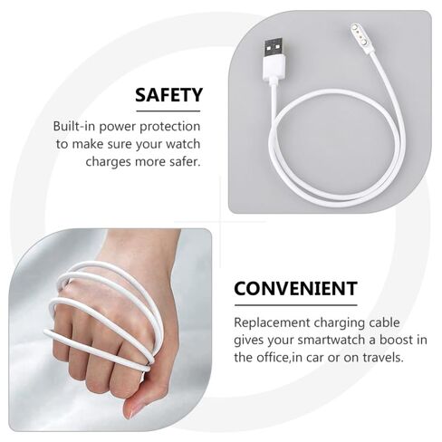 2-Pack 2Pin Magnetic Charging Cable Universal Replacement Charger Cord for Smart Bracelet Watch Fast and Stable Charging in Kuwait