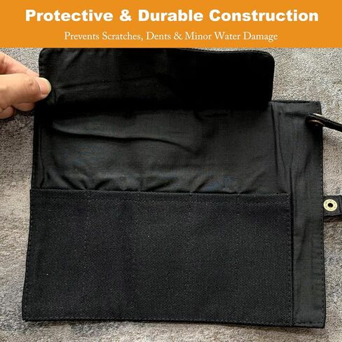Smart Strap Storage Case, Portable Pouch Holder, Canvas Travel Bag, Watch Band Accessories Multiple Accessories Capacity, Black Color in Kuwait
