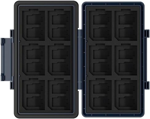Blue 36 Slots Memory Card Case Water-Resistant Anti-Shock Memory Card Wallet for 24 Micro SD SDXC SDHC TF Cards and 12 SD SDXC SDHC Cards in Kuwait