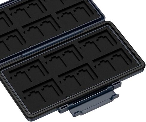 Blue 36 Slots Memory Card Case Water-Resistant Anti-Shock Memory Card Wallet for 24 Micro SD SDXC SDHC TF Cards and 12 SD SDXC SDHC Cards in Kuwait