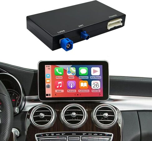 وحدة فك ترميز مجموعة Carplay التحديثية اللاسلكية لسيارة Mercedes Benz NTG5.0 B C GLC CLA GLA Class W205 2015-2018 Year، تدعم نظام التشغيل Android اللاسلكي، الكاميرا العكسية، التحكم الأصلي في السيارة OEM in Kuwait