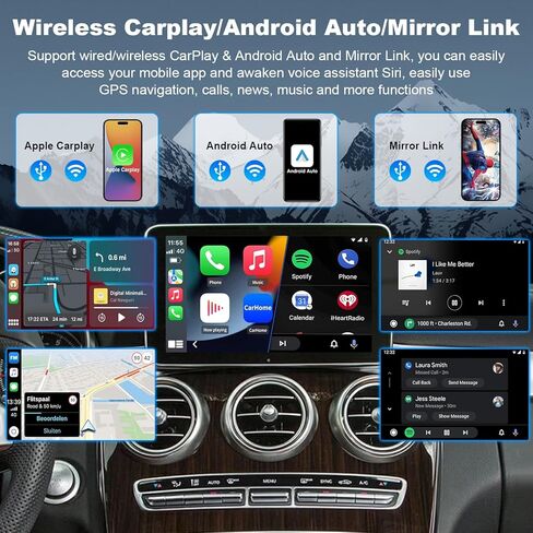 وحدة فك ترميز مجموعة Carplay التحديثية اللاسلكية لسيارة Mercedes Benz NTG5.0 B C GLC CLA GLA Class W205 2015-2018 Year، تدعم نظام التشغيل Android اللاسلكي، الكاميرا العكسية، التحكم الأصلي في السيارة OEM in Kuwait