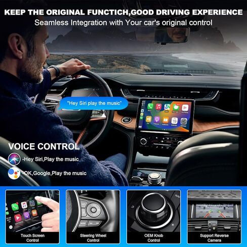 وحدة فك ترميز مجموعة Carplay التحديثية اللاسلكية لسيارة Mercedes Benz NTG5.0 B C GLC CLA GLA Class W205 2015-2018 Year، تدعم نظام التشغيل Android اللاسلكي، الكاميرا العكسية، التحكم الأصلي في السيارة OEM in Kuwait