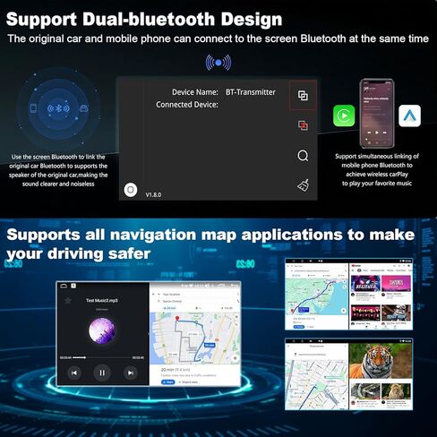 وحدة فك ترميز مجموعة Carplay التحديثية اللاسلكية لسيارة Mercedes Benz NTG5.0 B C GLC CLA GLA Class W205 2015-2018 Year، تدعم نظام التشغيل Android اللاسلكي، الكاميرا العكسية، التحكم الأصلي في السيارة OEM in Kuwait