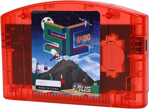 Open Source N64 Flash Cartridge, 32GB N64 Game Reader Burner, 64DD Emulation and Emulator Hub, Supports Full Game Library and Homebrew, USB C to PCA (Red Transparent) in Kuwait