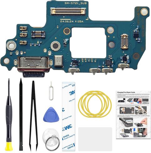 for Galaxy S24 FE Charging Port Replacement US Version, USB-C Dock Board for Models SM-S721U SM-S721U1 SM-S721W, with Toolkit & Instruction in Kuwait