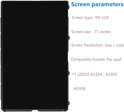 11" for iPad 11th Gen LCD Screen Replacement 11 (2025) A3355 A3354 A3356 Display Screen Repair Kit Assembly with Tools（Only LCD NOT Touch Screen） in Kuwait