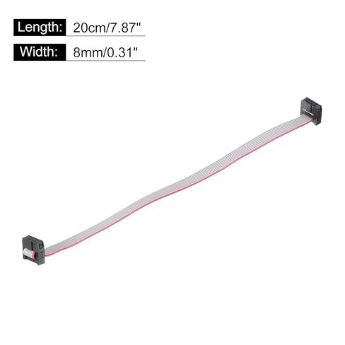 Generic IDC 8Pin Flat Ribbon Cable, 2.0mm Pitch FC to FC Connector 20cm Length Grey Jumper Wire for Computer LED Display DVD, 5Pcs in Kuwait