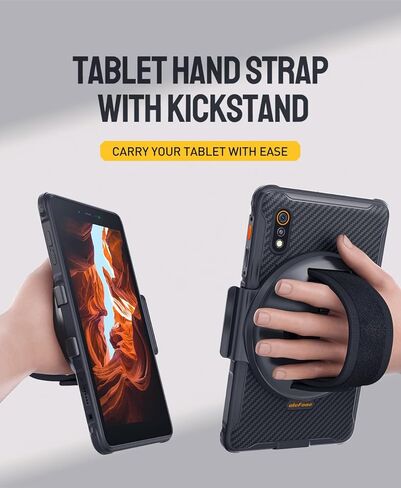 Ulefone Armor Pad Pro/Armor Pad Lite Tablet حزام اليد حامل وسادة درع/Pro/Lite أقراص متينة، خطاف وحلقة قابلة للتعديل، صديقة للبشرة، دوران 360 درجة in Kuwait