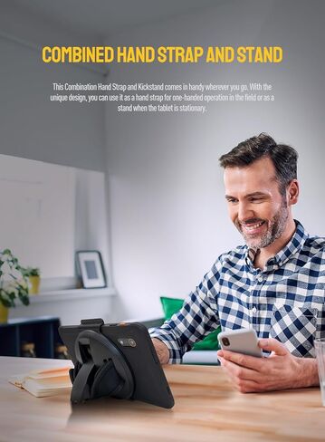 Ulefone Armor Pad Pro/Armor Pad Lite Tablet حزام اليد حامل وسادة درع/Pro/Lite أقراص متينة، خطاف وحلقة قابلة للتعديل، صديقة للبشرة، دوران 360 درجة in Kuwait