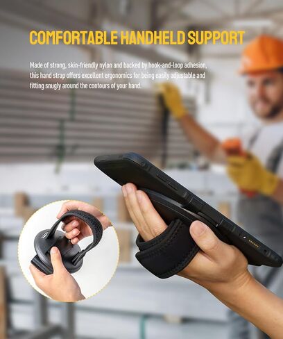 Ulefone Armor Pad Pro/Armor Pad Lite Tablet حزام اليد حامل وسادة درع/Pro/Lite أقراص متينة، خطاف وحلقة قابلة للتعديل، صديقة للبشرة، دوران 360 درجة in Kuwait