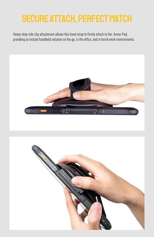 Ulefone Armor Pad Pro/Armor Pad Lite Tablet حزام اليد حامل وسادة درع/Pro/Lite أقراص متينة، خطاف وحلقة قابلة للتعديل، صديقة للبشرة، دوران 360 درجة in Kuwait