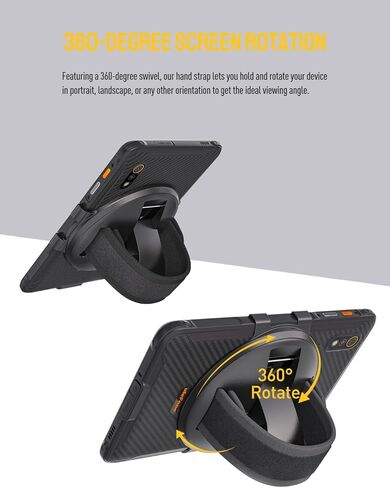 Ulefone Armor Pad Pro/Armor Pad Lite Tablet حزام اليد حامل وسادة درع/Pro/Lite أقراص متينة، خطاف وحلقة قابلة للتعديل، صديقة للبشرة، دوران 360 درجة in Kuwait