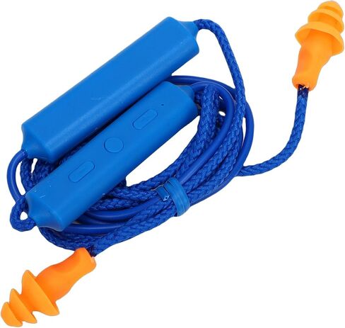 ASHATA Bluetooth Earplug Headphones, Neckband Wireless Earbuds Earplug, IPX5 Water Proof 200mAh Rechargeable, for Construction Site Workshop (Blue) in Kuwait