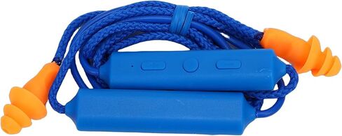 ASHATA Bluetooth Earplug Headphones, Neckband Wireless Earbuds Earplug, IPX5 Water Proof 200mAh Rechargeable, for Construction Site Workshop (Blue) in Kuwait