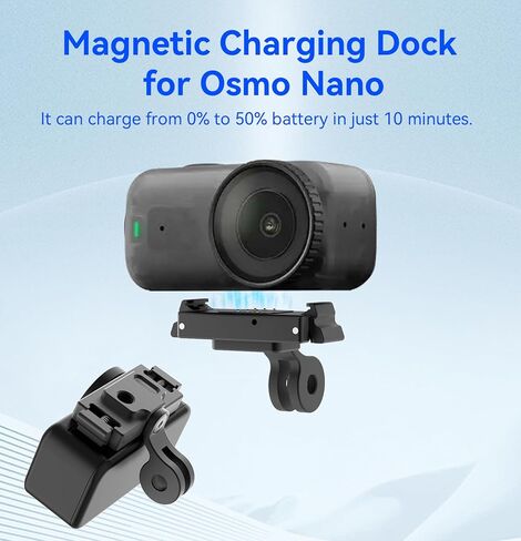 قاعدة شحن مغناطيسية سريعة التحرير لـ Osmo Nano، سبيكة ألومنيوم CNC مع منفذ شحن USB-C، قابلة للدوران 360 درجة للتصوير الأفقي والرأسي، مثالية لركوب الدراجات وتسجيل كاميرا الحركة الممتدة in Kuwait