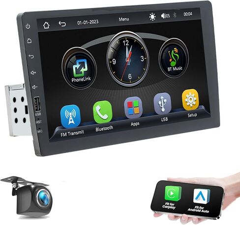راديو ستيريو للسيارة بشاشة لمس واحدة Din لسيارة Ford Ranger 1989-1994 مشغل MP5 بشاشة 9 بوصة مع Carplay لاسلكي Android Auto Mirror Link بلوتوث USB/SWC/FM/كاميرا احتياطية in Kuwait