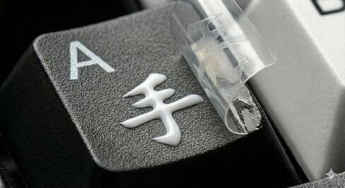 Cangjie 3D Keyboard Stickers – Premium Raised UV Resin Traditional Chinese Letters, Transfer Film Application, Hong Kong Layout, Semi-Gloss Embossed Key Overlays (White) in Saudi Arabia