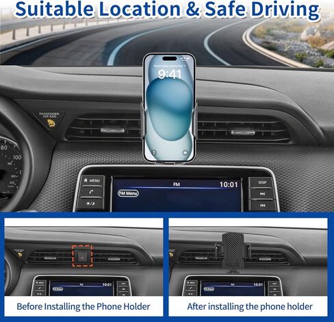 Car Phone Mount for Nissan Kicks 2018-2024 Phone Holder Navigation，Fit for Kicks Cellphone Mobile Cradle Auto Accessories Bracket Anti-Shake，360 Degree Rotation，Compatible for All Cell Phones in Kuwait