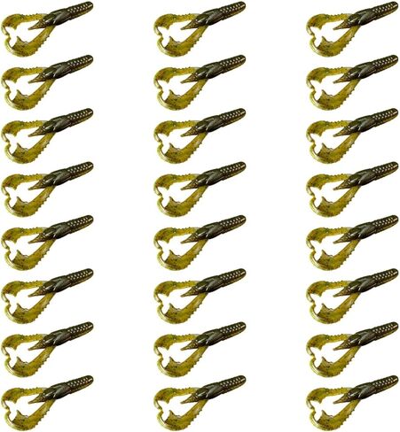 Lunker City Fishing 3" or 4" Karate Craw 3 Pack Bundle Soft Plastic Crawfish Bass Lure Open Claws Bait, 21 Pcs, Made in The USA in Saudi Arabia