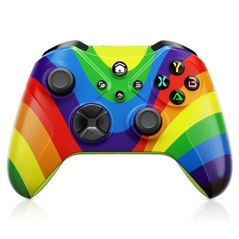 وحدة تحكم لاسلكية Gamrombo لأجهزة Xbox One، وXbox Series X/S، وXbox One X/S، والكمبيوتر الشخصي، وحدة تحكم الألعاب مع TURBO، وظيفة ماكرو، مقبس صوت 3.5 مم، (قوس قزح in Kuwait