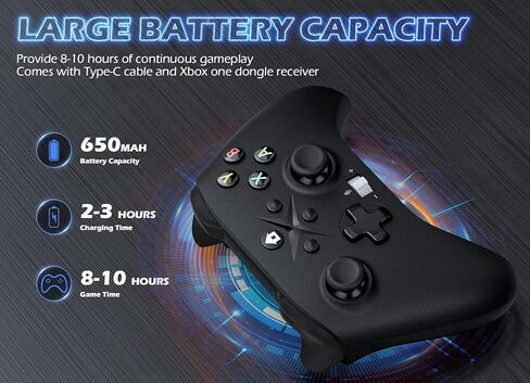 Gamrombo 2 Pack Wireless Controller Replacement for X-box One, X-box Series X|S Controller with Audio Jack & Volume Button/Turbo/Macro/Dual Shock, with 2.4GHz Adapter Black+White - Need to Upgrade in Kuwait