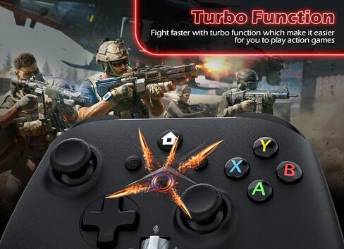 Gamrombo 2 Pack Wireless Controller Replacement for X-box One, X-box Series X|S Controller with Audio Jack & Volume Button/Turbo/Macro/Dual Shock, with 2.4GHz Adapter Black+White - Need to Upgrade in Kuwait