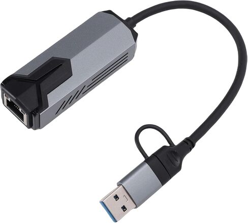 CUIFATI 5G USB 3.0 Ethernet Adapter, 5000Mbps Super Fast Network Speed with Aluminum Alloy Casing, for Laptop PC Tablet in Kuwait