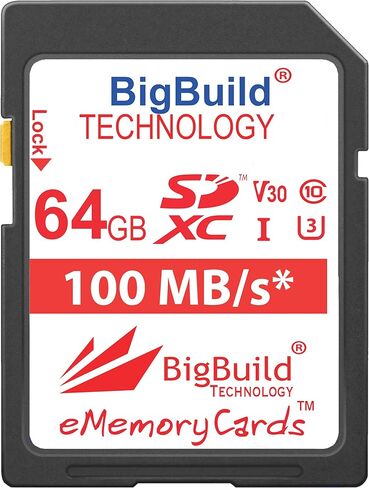 64GB Ultra Fast U3 100MB/s Memory Card for Canon EOS 250D, Canon EOS 90D Camera, Class 10 SDXC in Kuwait
