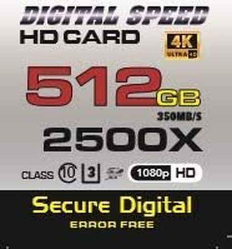 ذاكرة 512 جيجابايت 2500X احترافية عالية السرعة 350 ميجابايت/ثانية خالية من الأخطاء (SDHC)... in Kuwait