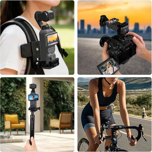 ملحقات إطار محول التوسعة المتوافقة مع جيب DJI Osmo 4/3& Xtra Muse من سبائك الألومنيوم، قفص حماية لكاميرا الحركة، دعامة معدنية مع فتحات لولبية 1/4 بوصة/محول Gopro/حذاء بارد in Kuwait