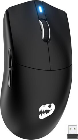 J-Tech ماوس لاسلكي رقمي للألعاب وتصميم العمل، 47 جرامًا خفيف الوزن للغاية، 200 إلى 24000 نقطة لكل بوصة، ثلاثي الوضع 2.4 جيجا/USB-C/بلوتوث مع ملصق DIY بطارية قابلة لإعادة الشحن لمدة 120 ساعة، تصميم متماثل in Kuwait