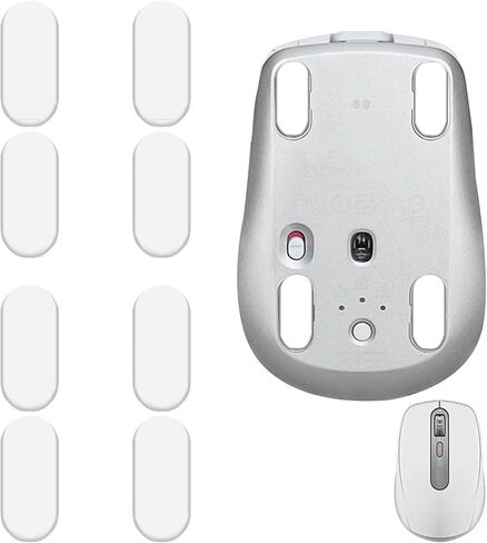 2 Sets MX Anywhere 3S Ice Mouse Skates, PTFE Replacement Feet Compatible with Logitech MX Anywhere 3/ 3S Wireless Mouse, Smooth Durable Upgrade Skates Pad (0.7mm/White) in Kuwait