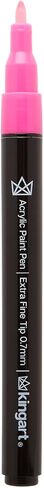 KINGART 453-6C PRO Neon 6 Ct. Extra Fine Paint Pens, 0.7mm Tip, 6 Fluorescent Acrylic Paint Markers, Low-Odor Water-Based Quick Dry Paint Markers for Rock, Wood, Metal, Plastic, Glass, Ceramic in Saudi Arabia