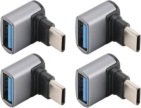 SUNGOOYUE Right Angle USB C to USB Adapter, 10Gbps High Speed Data Transfer for Laptop Phone Tablet PC, with PVC Shell for Durability and Space Saving in Kuwait