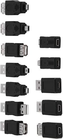 12 قطعة محولات USB، USB2.0 ذكر صغير إلى أنثى مجموعة محول USB، محولات ذكر أنثى صغيرة للكمبيوتر اللوحي والكمبيوتر المحمول والهاتف المحمول in Kuwait