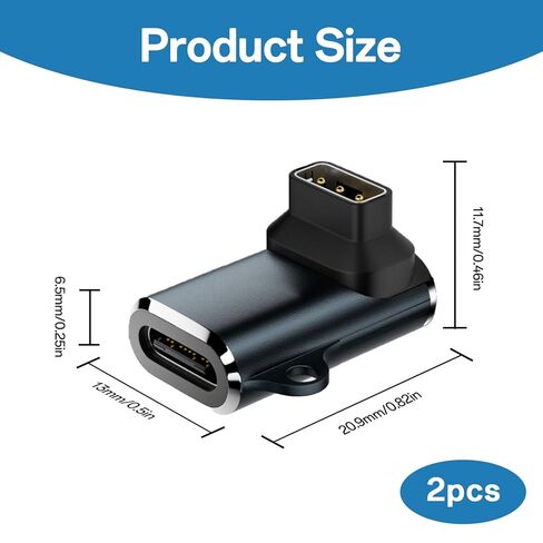 2 Pack USB Type-C Charger Adapter Compatible with Coros Pace 3/Pace 2/Apex/Apex 2/Apex 2 Pro/Vertix/Vertix 2 Smartwatch, Charging Cable Accessory, USB C Charging Cable Converter for Coros Smart watch in Kuwait