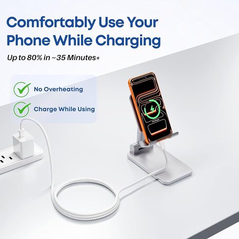 USB-C to USB-C Cable 2-Pack, 60W Fast Charging, Premium Nylon Braided, USB-C Power Delivery, Data Sync for iPhone 15/16/17, Android, Samsung, iPad, MacBook (2pack-3ft) in Saudi Arabia