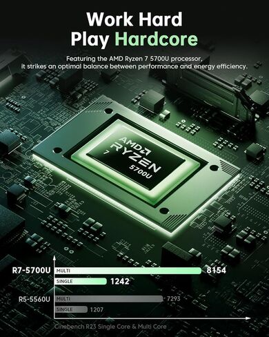 Light Gaming Laptop, ΑΜD Ryzen 7 5700U(8C/16T, Up to 4.3GHz), 16GB RAM 512GB NVMe SSD, WiFi 6, BT5.2, 2026 Laptop Computer, 15.6 Inch Laptop, Numeric KB, HDMI Type-C USB 3.2 Multitasking Laptop in Kuwait