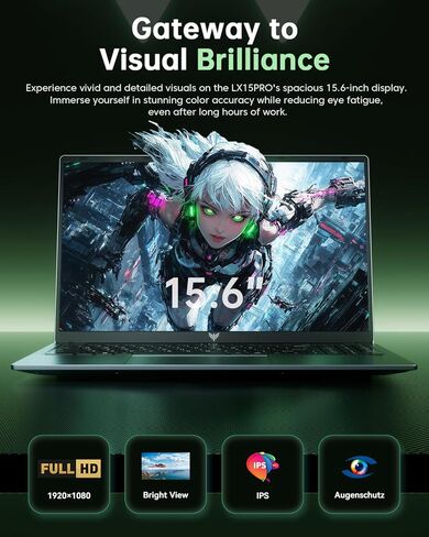 Light Gaming Laptop, ΑΜD Ryzen 7 5700U(8C/16T, Up to 4.3GHz), 16GB RAM 512GB NVMe SSD, WiFi 6, BT5.2, 2026 Laptop Computer, 15.6 Inch Laptop, Numeric KB, HDMI Type-C USB 3.2 Multitasking Laptop in Kuwait