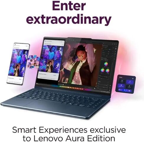 لينوفو يوجا 9i 2 في 1 إصدار Aura 14 بوصة Copilot+ كمبيوتر محمول مع شاشة لمس 14.0 بوصة 4K OLED، Intel Ultra 7 258V 8-Core، ذاكرة الوصول العشوائي 32 جيجابايت، 1 تيرابايت M.2 NVMe SSD، Windows 11 Pro - أزرق كوزميك in Kuwait