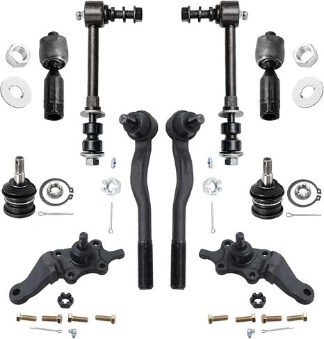 Detroit Axle - 10pc Front Suspension Kit for 1996-2002 Toyota 4Runner 1997 1998 1999 2000 2001, 4 Upper & Lower Ball Joints, 4 Inner & Outer Tie Rods, 2 Sway Bar Links Replacement in Saudi Arabia